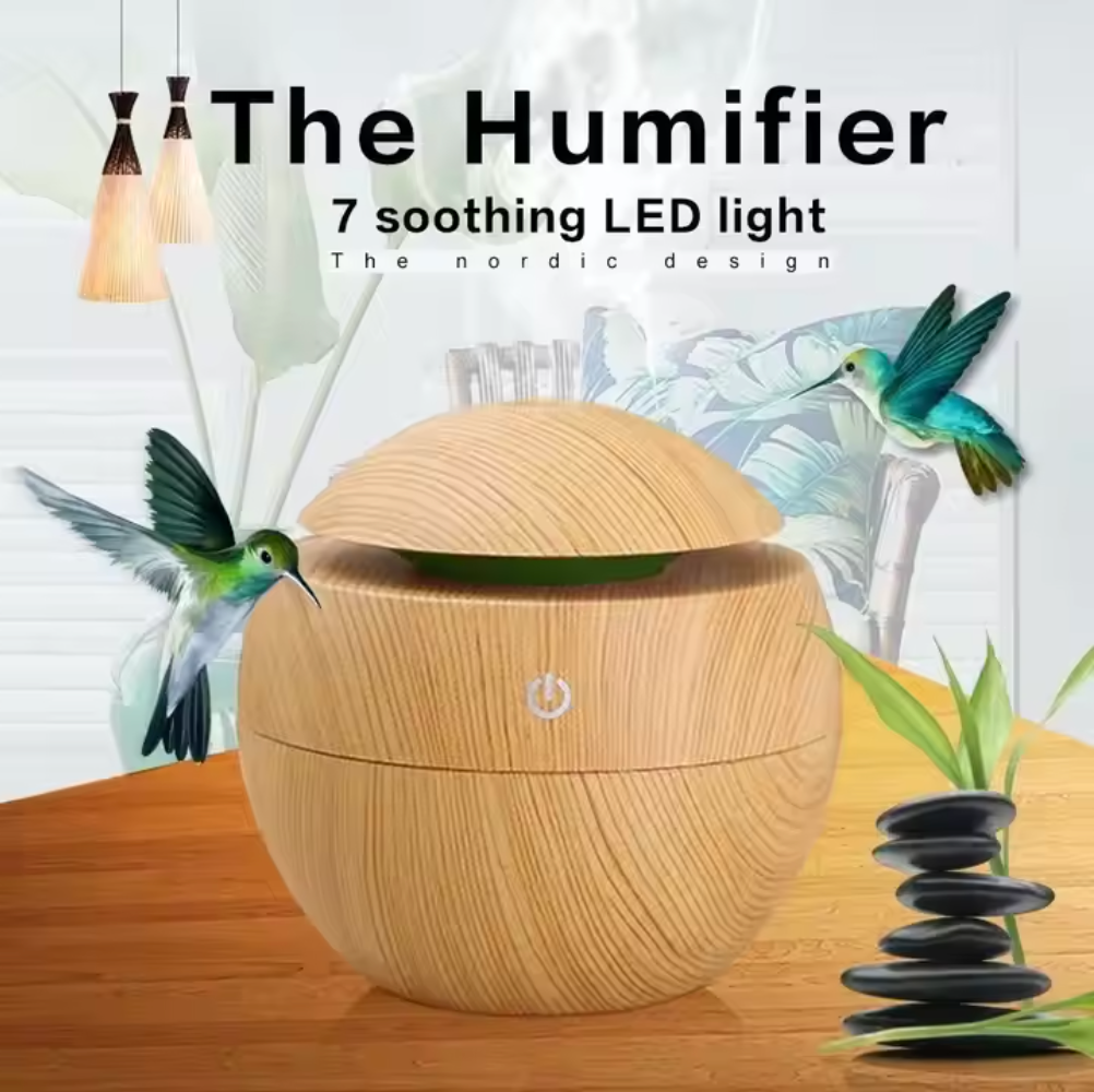 Mushroon Shape Humidifier, Essential Oil Aroma Diffuser With Multi-colour LED