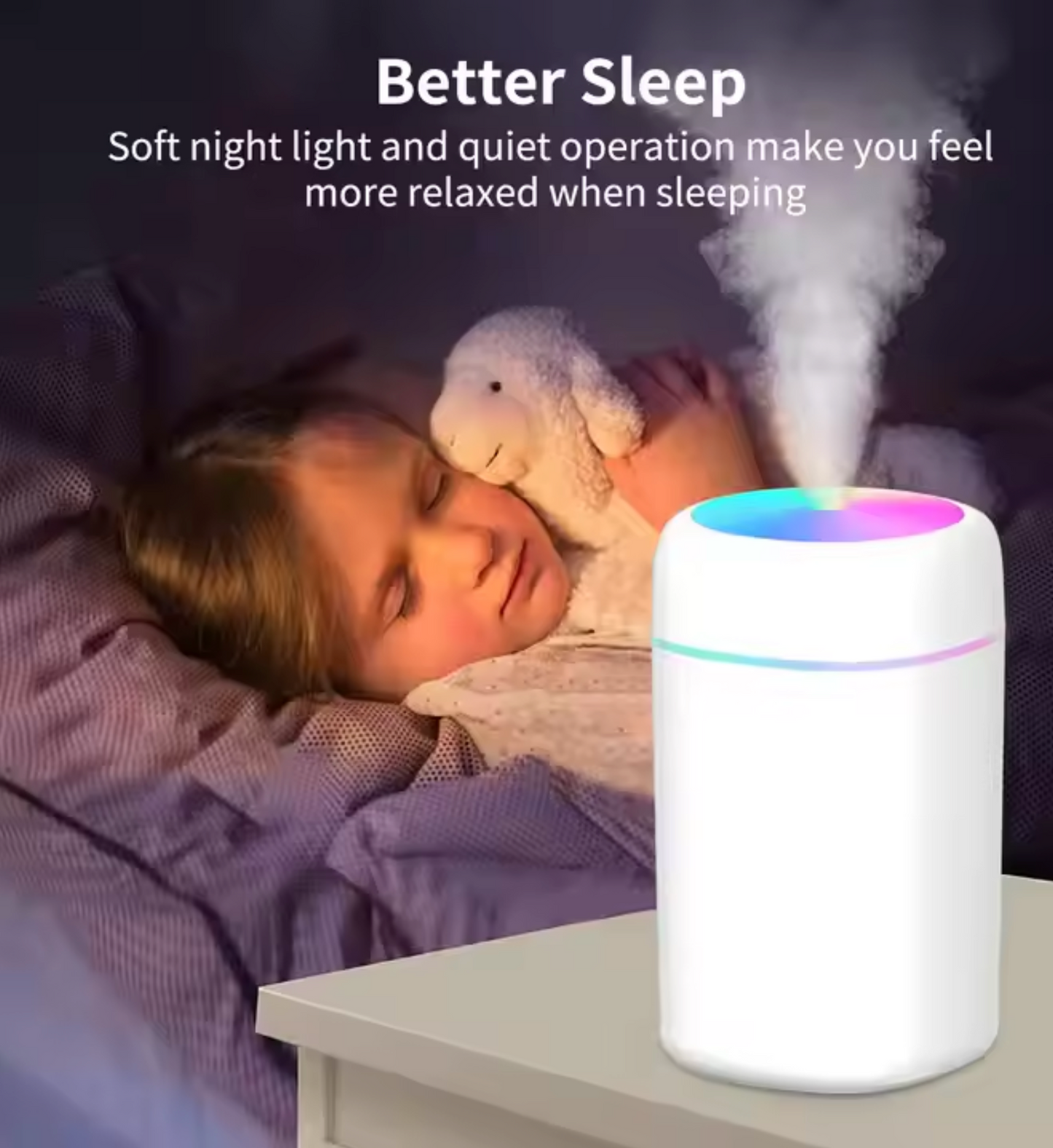Mini Portable Essential Oil Aroma Diffuser With Multi- colour LED