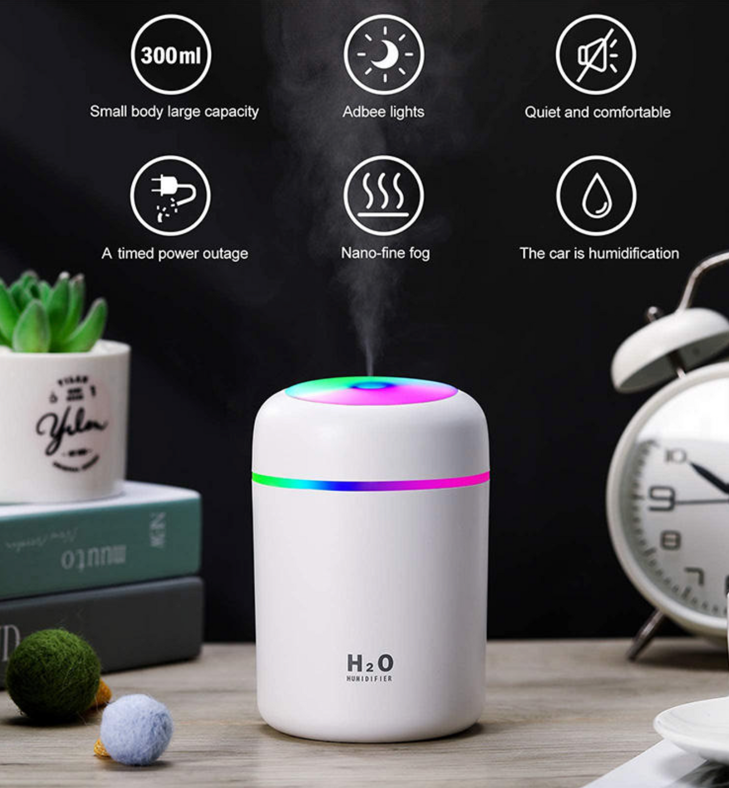 Mini Portable Essential Oil Aroma Diffuser With Multi- colour LED