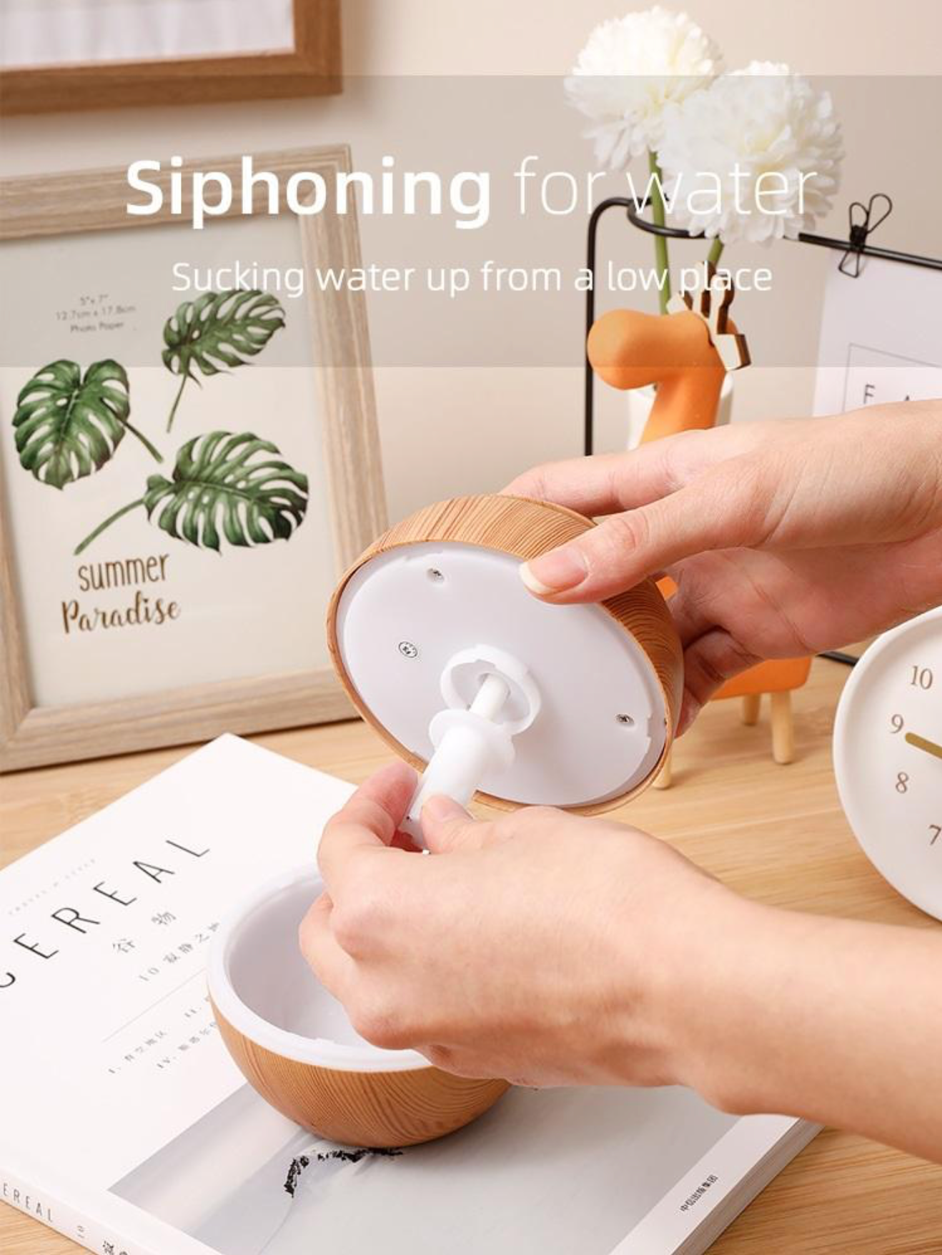 Mushroon Shape Humidifier, Essential Oil Aroma Diffuser With Multi-colour LED