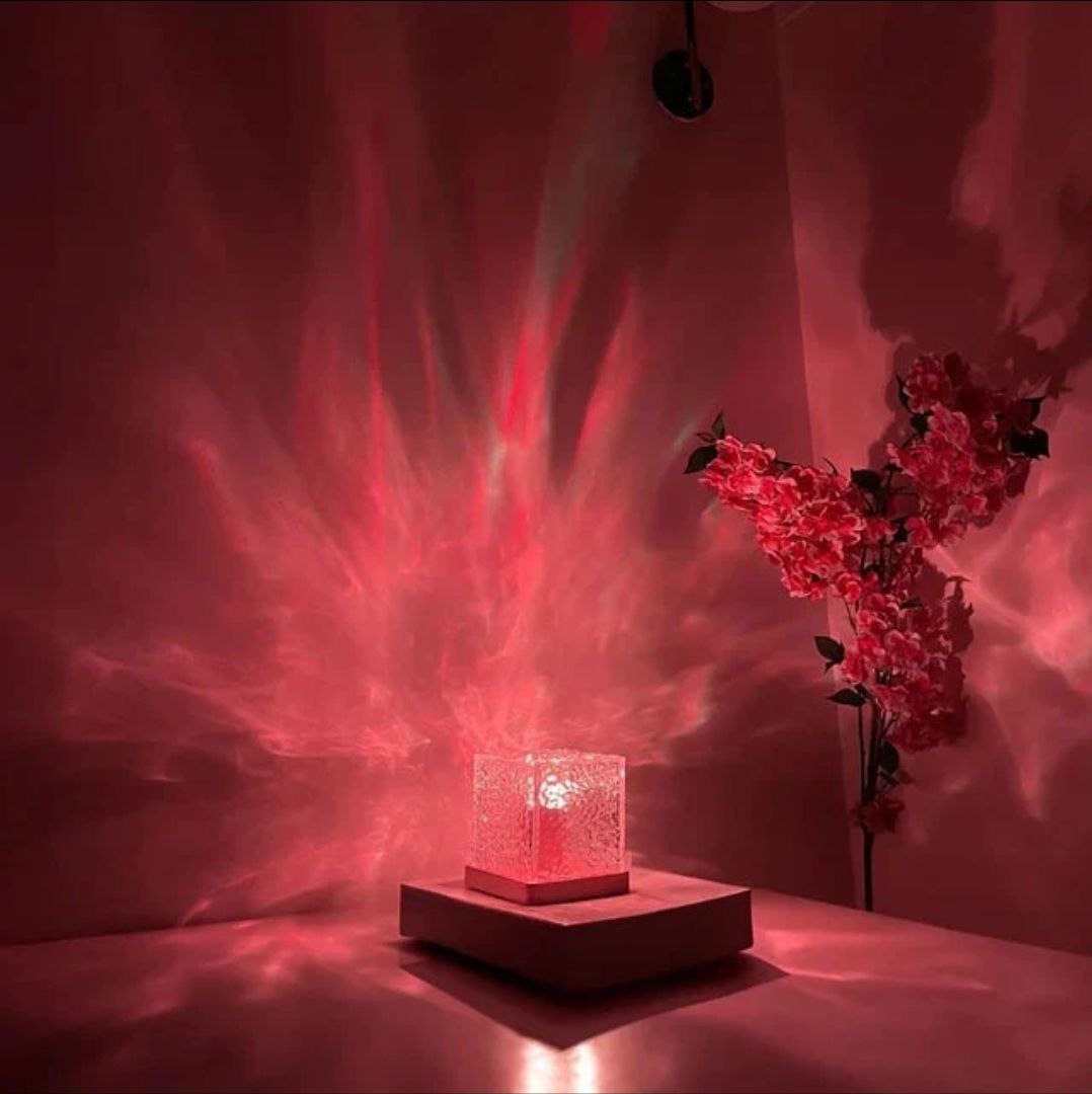 Crystal Cube Decorative Night Lamp | Warm Yellow LED Table Lamp for Bedroom & Living Room