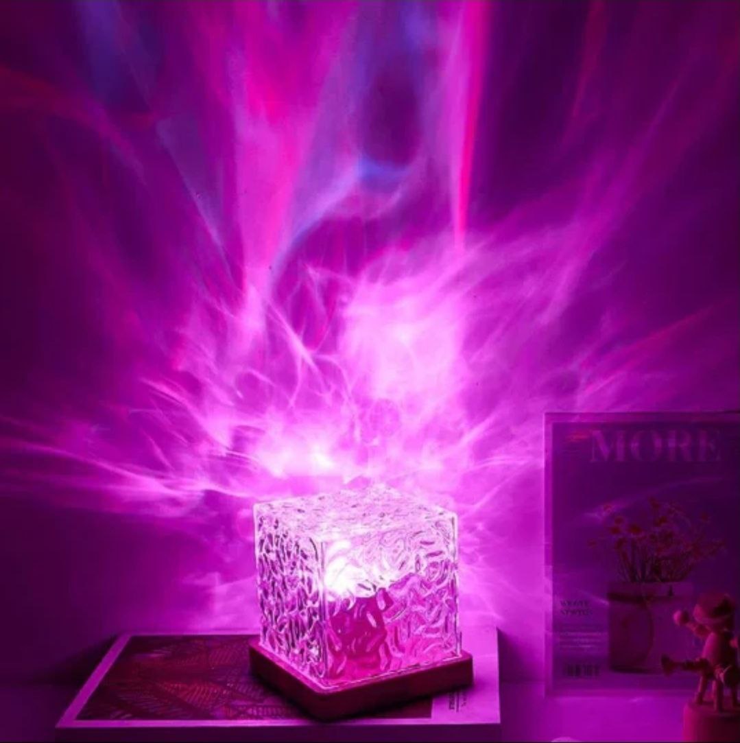 Crystal Cube Decorative Night Lamp | Warm Yellow LED Table Lamp for Bedroom & Living Room