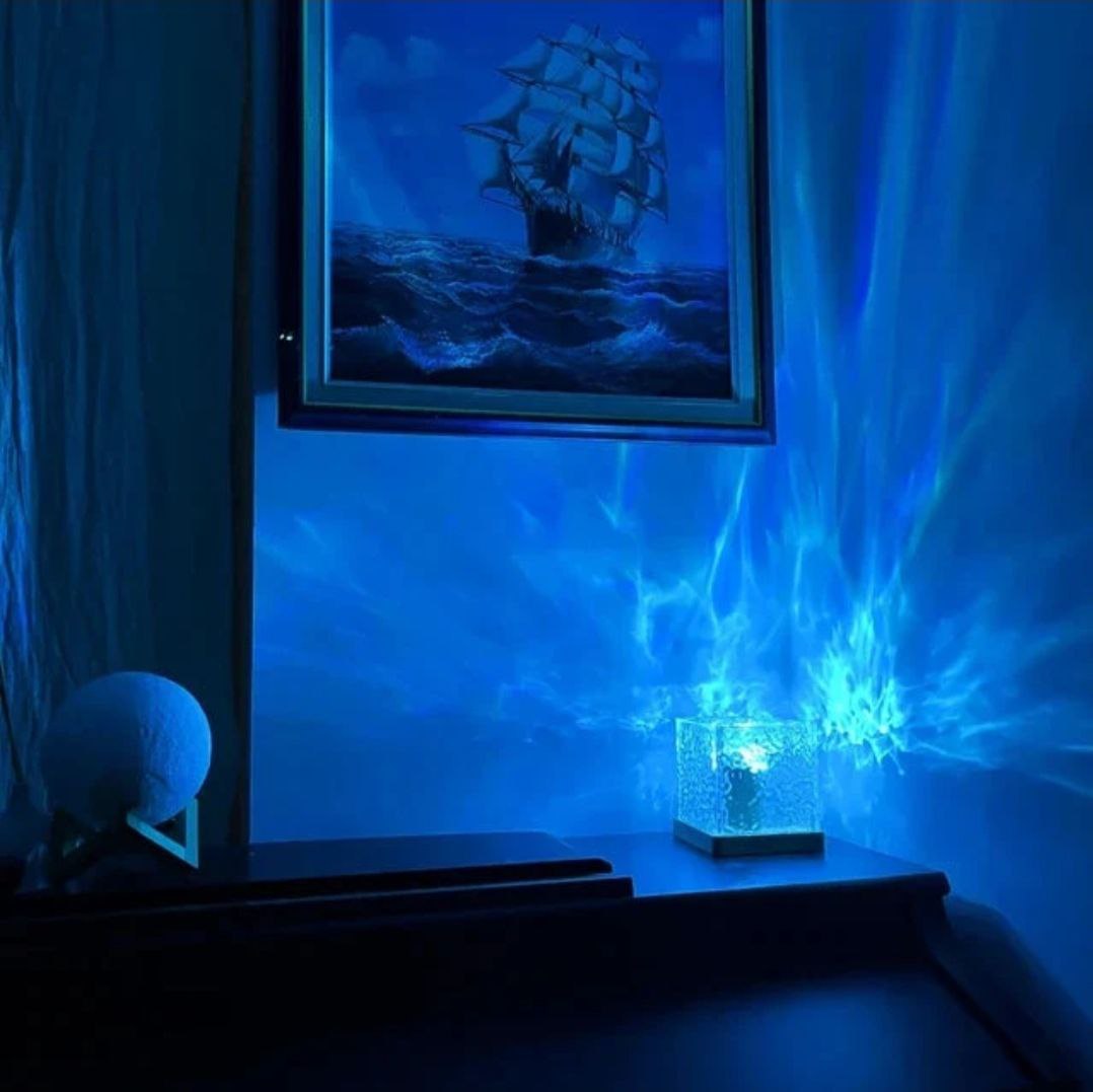 Crystal Cube Decorative Night Lamp | Warm Yellow LED Table Lamp for Bedroom & Living Room