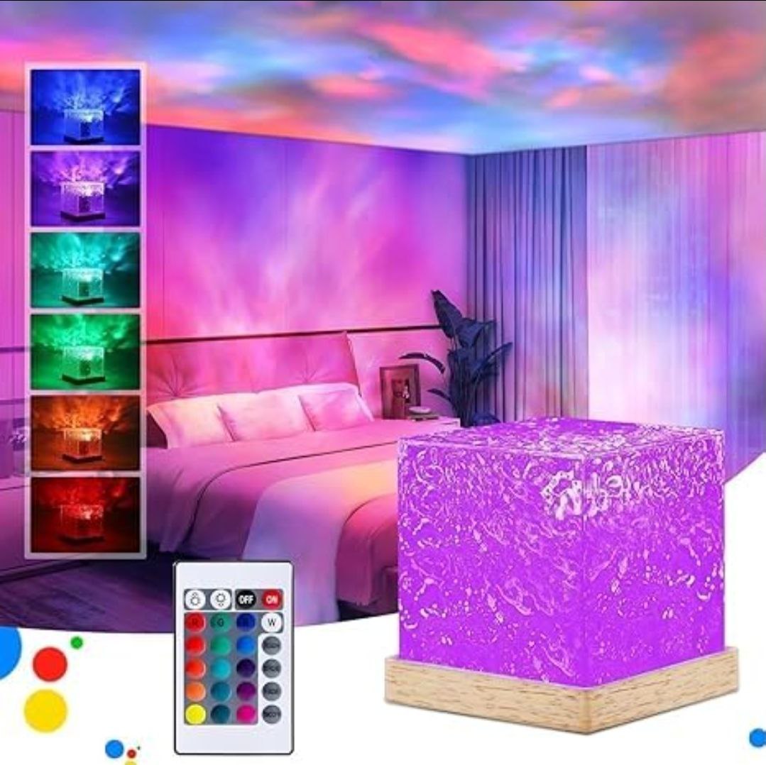 Crystal Cube Decorative Night Lamp | Warm Yellow LED Table Lamp for Bedroom & Living Room
