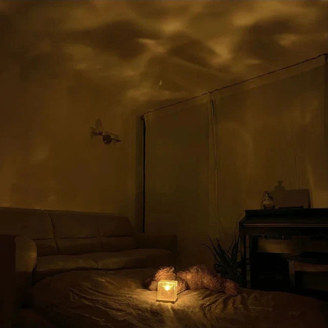 Crystal Cube Decorative Night Lamp | Warm Yellow LED Table Lamp for Bedroom & Living Room