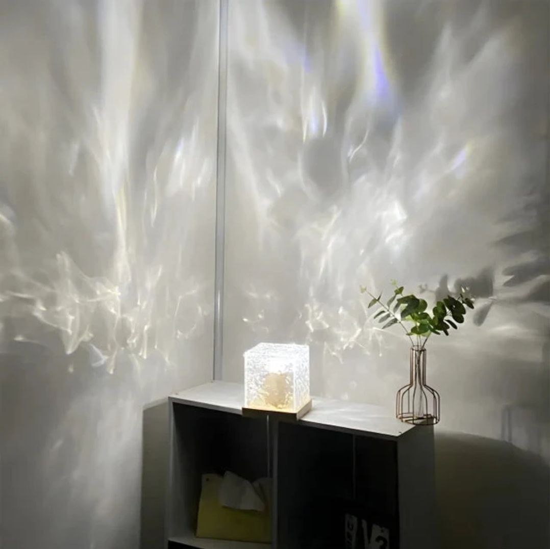 Crystal Cube Decorative Night Lamp | Warm Yellow LED Table Lamp for Bedroom & Living Room
