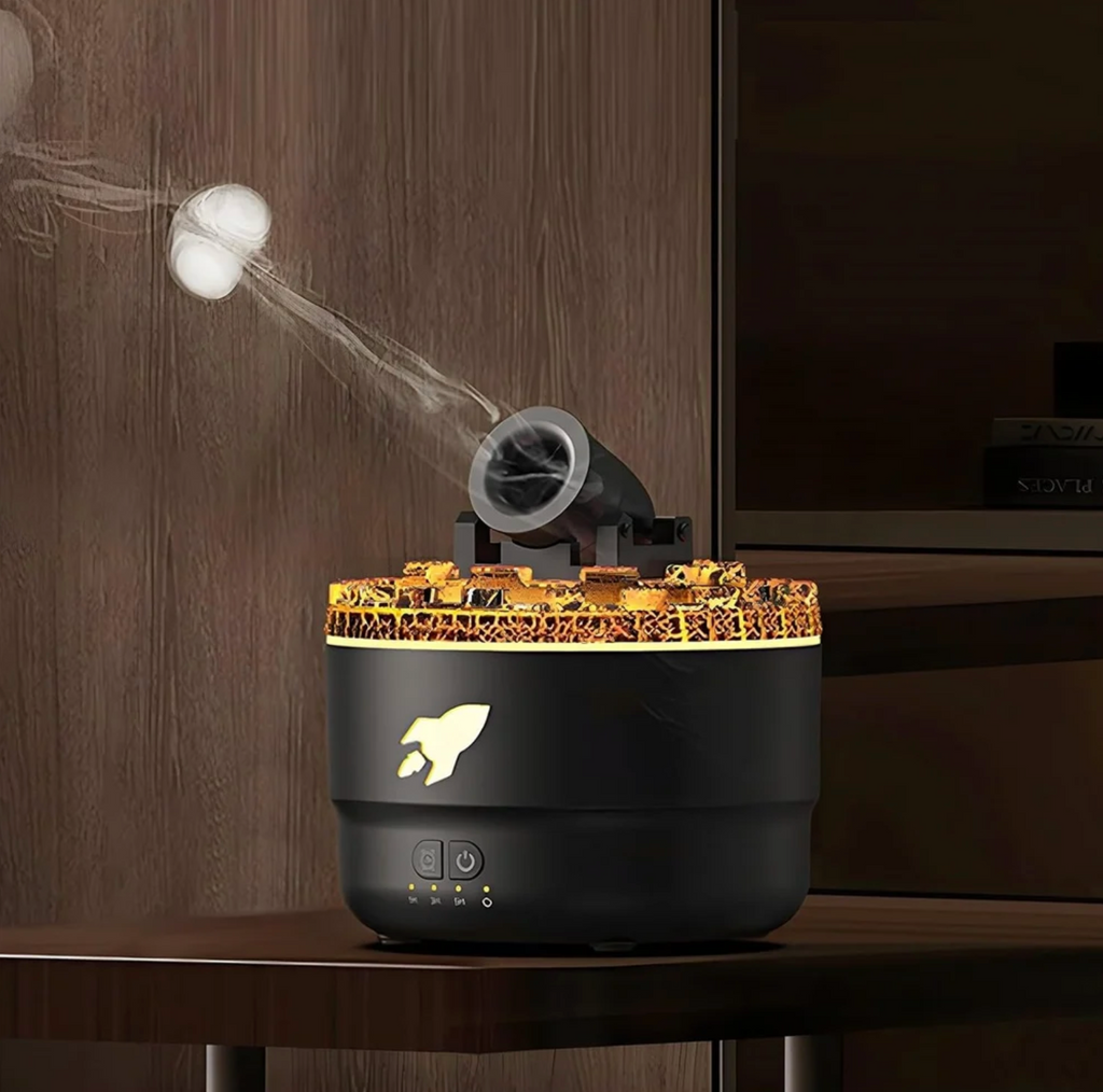 Cannon Blast Shape Humidifier, Essential Oil Aroma Diffuser (With Multi-Colour LED, 280ml Tank) - White