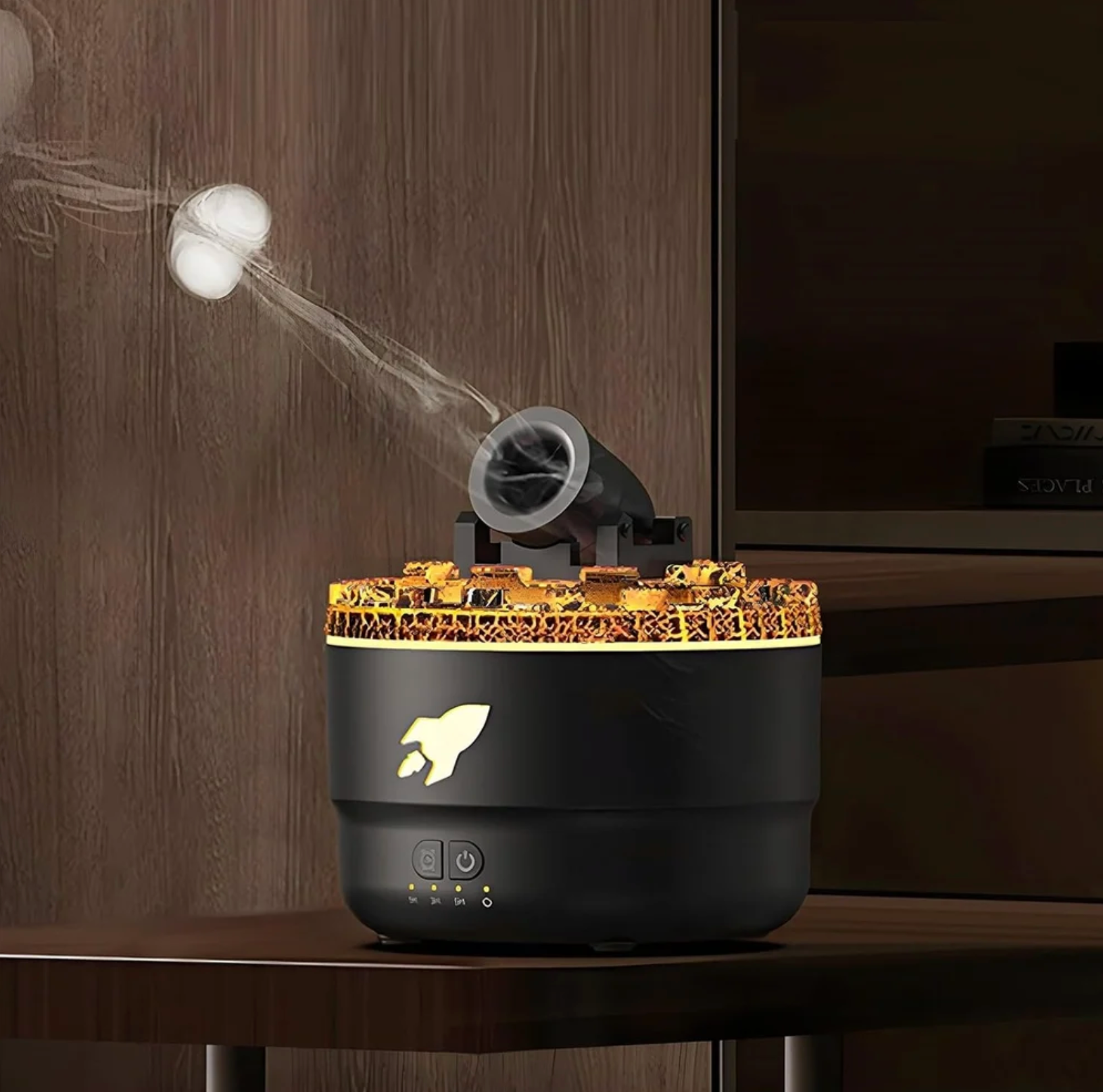 Cannon Blast Shape Humidifier, Essential Oil Aroma Diffuser (With Multi-Colour LED, 280ml Tank) - White