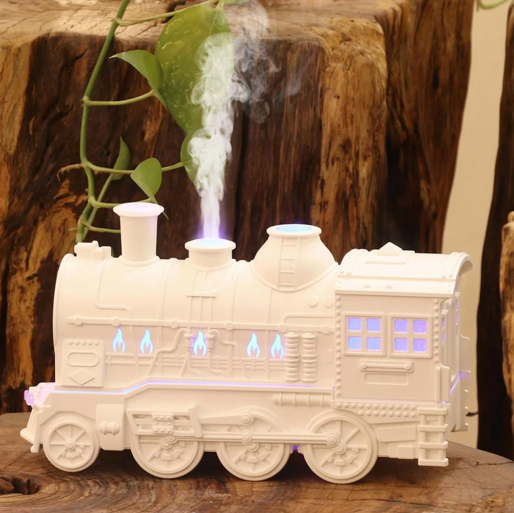 Train Engine Shape Humidifier, Essential Oil Aroma Diffuser (300ml Tank) (Black)