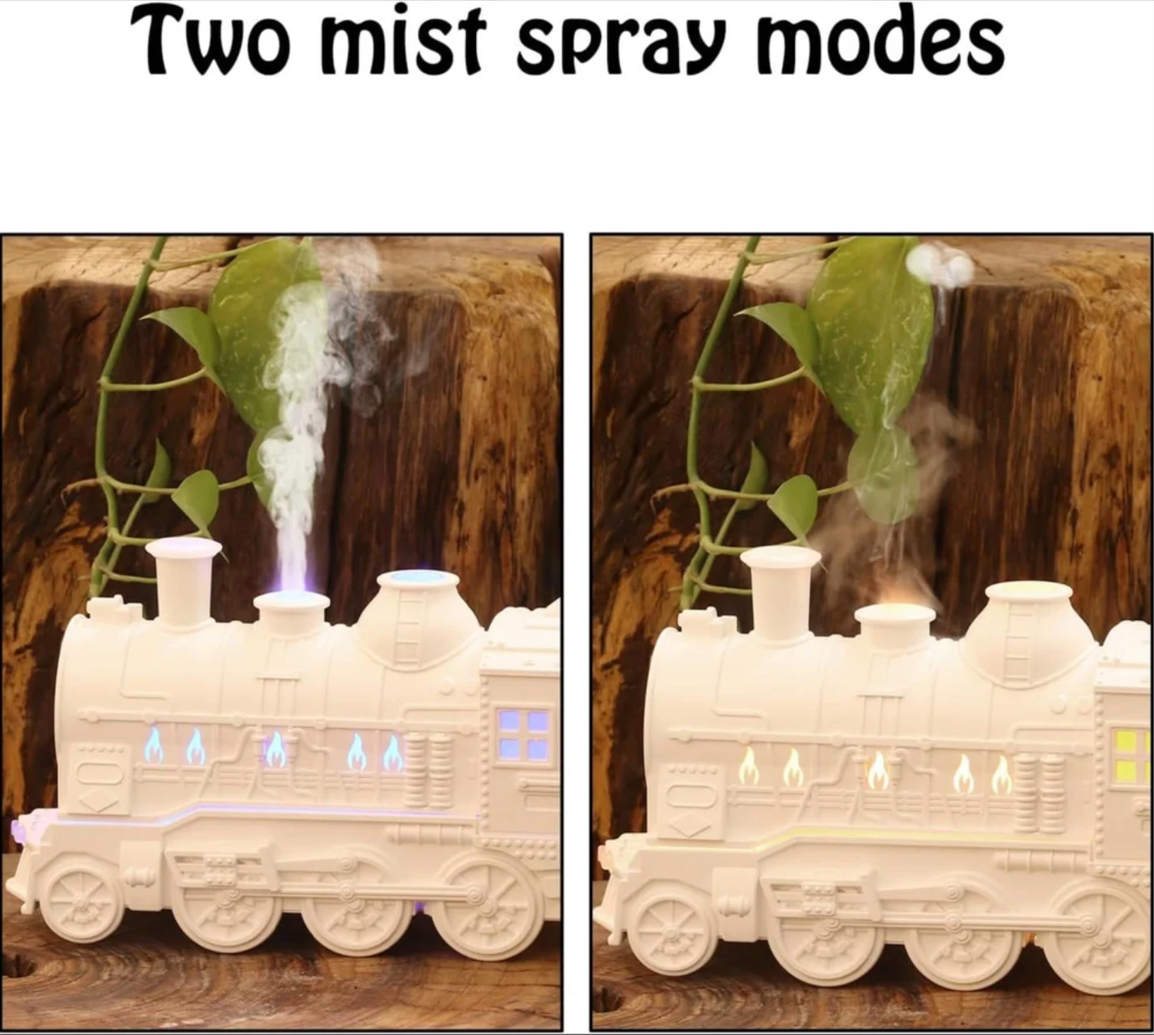 Train Engine Shape Humidifier, Essential Oil Aroma Diffuser (300ml Tank) (Black)