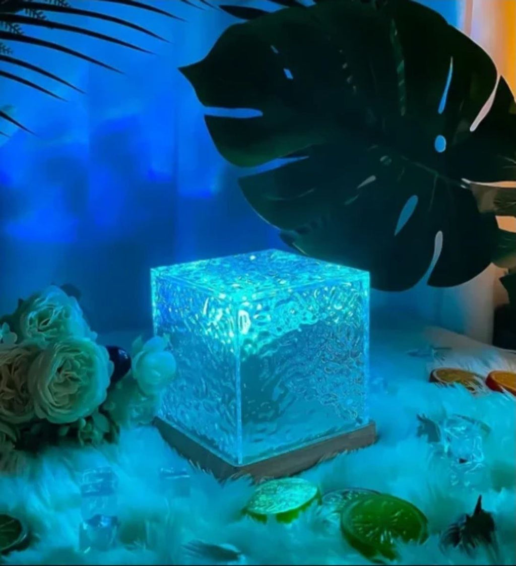 Crystal Cube Decorative Night Lamp | Warm Yellow LED Table Lamp for Bedroom & Living Room