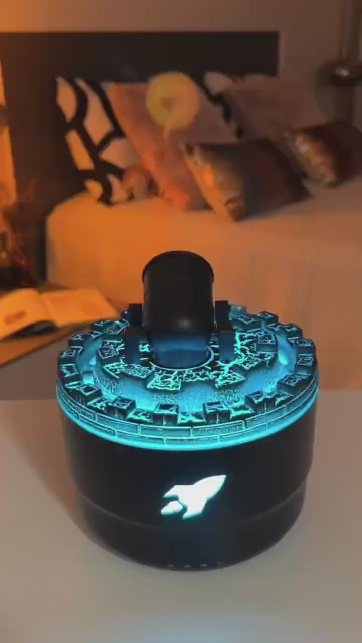 Cannon Blast Shape Humidifier, Essential Oil Aroma Diffuser (With Multi-Colour LED, 280ml Tank) - White