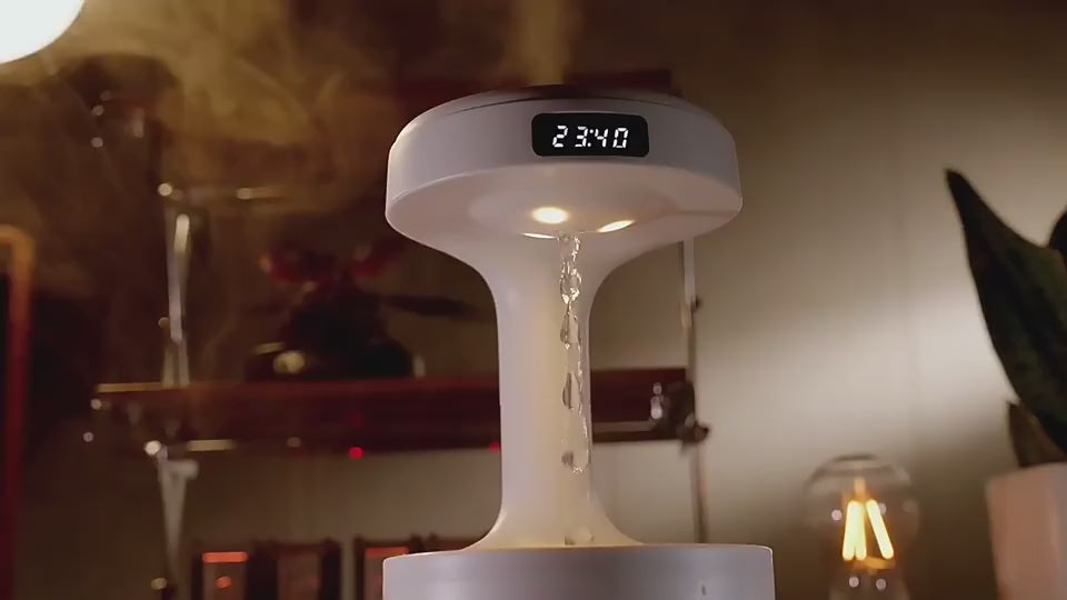 Anti-Gravity Humidifier with Digital Display, 600ml Tank, Fine Mist Spray, Quiet Operation, White
